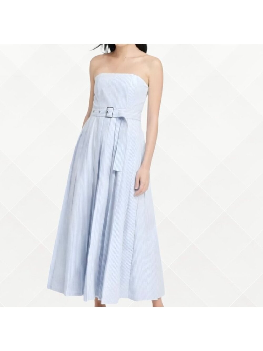A New Day Bandeau Midi Dress • 12 • NWT • Blue Stripe • WDS-100063